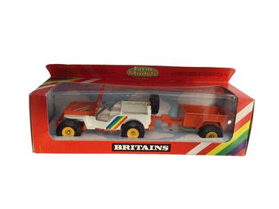 Lot 231 - Britains Jeep & Mini Trailer No.9433 & Chevy Farm Service Vehicle No.9573, both boxed (2)