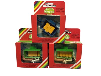 Lot 236 - Britains farm Models including tractor No.9420, plus six farm accessories & Round Hay Bales (x2) (9 total)
