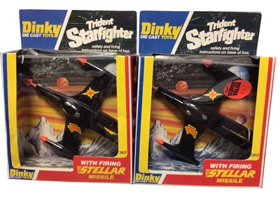 Lot 250 - Dinky diecast Trident Starfighter with firing stellar missile, in window box No.362 (2)