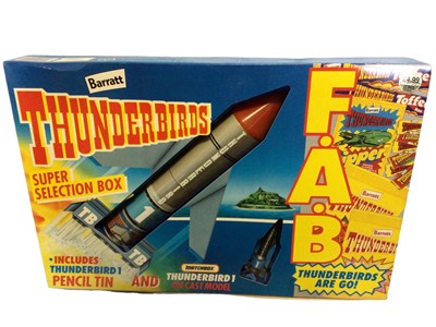 Lot 256 - Matchbox Thunderbirds 1 & 3, The Mole, Thunderbirds 2 Pod Vehicles, FAB1 & Parker, on card with bubblepack etc (8 items)