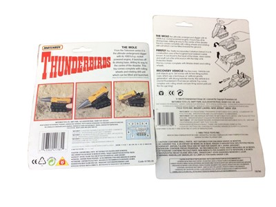 Lot 256 - Matchbox Thunderbirds 1 & 3, The Mole, Thunderbirds 2 Pod Vehicles, FAB1 & Parker, on card with bubblepack etc (8 items)