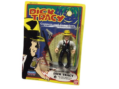 Lot 261 - Playmates Bandai Dick Tracey Coppers & Gangsters, on unpunched card with bubblepack No. 5700 plus ERTL Dick Tracy Cars (5)