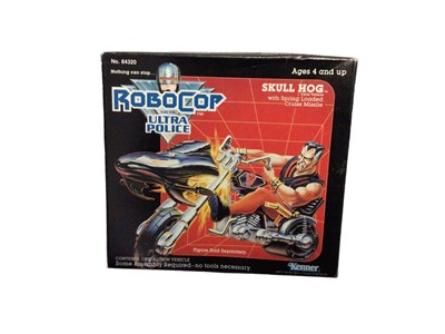 Lot 292 - PMS Robocop Super Robot Warrior Policeman, on unpunched card with bubblepack, plus Kenner Robocop and the Ultra Police Skull Hog No. 64320 & Robo-Cycle No. 64310, both boxed (one slightly compresse...
