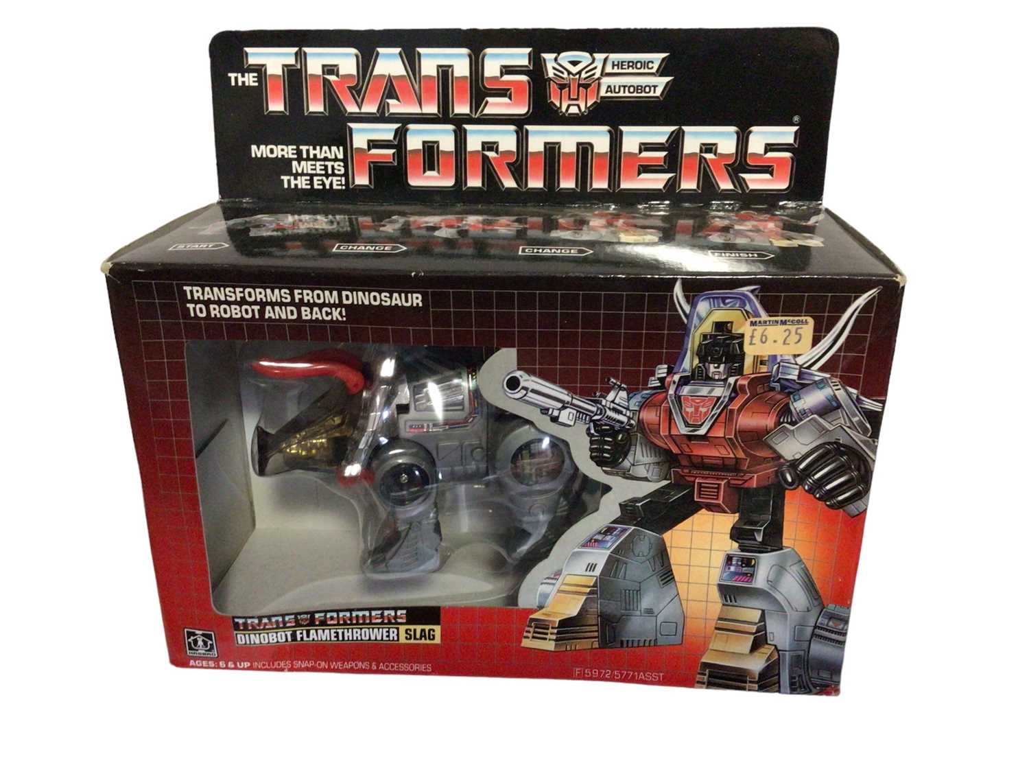 Lot 294 - Hasbro Transformers (1985) Dinobot Flamethrower Slag (alternate mode:Triceratops), in window box No.5972 (1)