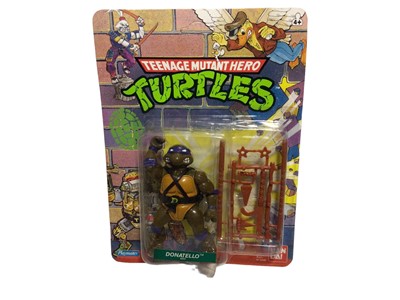 Lot 303 - Playmates Bandai Teenage Mutant Hero Turtles (1988-1989) Donatello 5" action figure, on unpunched card with bubblepack (dented)  No. 5002 (1)