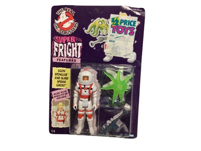 Lot 323 - Kenner The Real Ghostbusters Super Fright (1986-1991) Egon Spengler & Slimy Spider Ghost, on card with bubblepack (1)