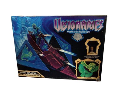 Lot 349 - Hasbro Visionaries (1987) Knights of Magical Light Skyclaw (Darkling Lords) Vehicle & Driver Set with Mortdred 5" action figure, boxed (original tape & slightly crumpled) 7830 (1)