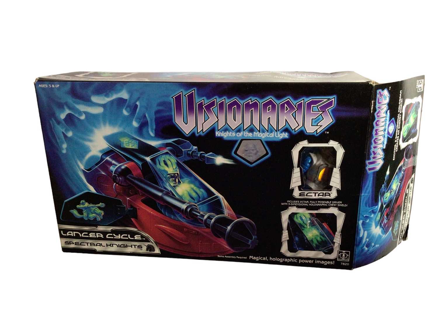 Lot 350 - Hasbro Visionaries (1987) Knights of Magical Light Lancer Cycle (Spectral Knights) Vehicle & Driver Set with Ectar 5" action figure, boxed (opened with original internal packaging) No.7820 (1)