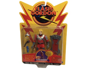 Lot 370 - Playmates (1996) Flash Gordon 5" action figures including Flash Gordon No.12401, Dale Arden No. 12403, Prince Talon no. 12404, General Lynch no. 12407 & Kobalt the Mercenary No. 12408, all on card...