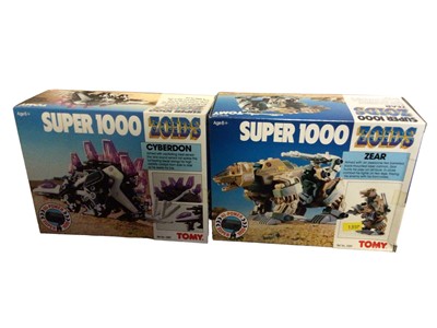 Lot 377 - Tomy (1988) Super 1000 Zoids Cyberdon, Zear, Black Rhino & Dramadon, taped boxes No.s 2588 & 2589 (4)