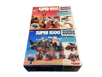 Lot 377 - Tomy (1988) Super 1000 Zoids Cyberdon, Zear, Black Rhino & Dramadon, taped boxes No.s 2588 & 2589 (4)