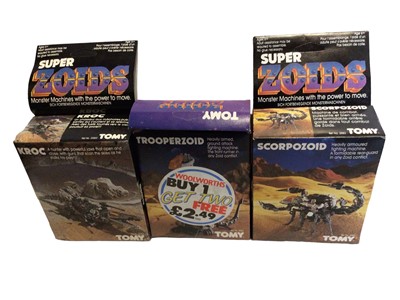 Lot 380 - Tomy (1984-1985) Super Zoids Kroc, Trooperzoid & Scorpozoid, boxed No.2583 (3)