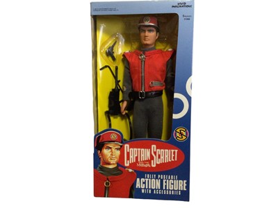 Lot 391 - Vivid Imaginations (c1993) Captain Scarlett and the Mysterons Captain Scarlett  12" action figure, in window box (one corner slightly buckled, window small perforations) No. 51008 and Angel Interce...