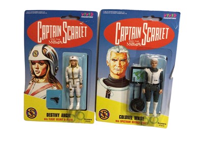 Lot 391 - Vivid Imaginations (c1993) Captain Scarlett and the Mysterons Captain Scarlett  12" action figure, in window box (one corner slightly buckled, window small perforations) No. 51008 and Angel Interce...