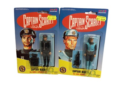 Lot 391 - Vivid Imaginations (c1993) Captain Scarlett and the Mysterons Captain Scarlett  12" action figure, in window box (one corner slightly buckled, window small perforations) No. 51008 and Angel Interce...