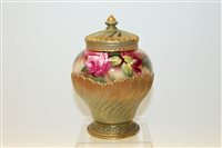 Lot 2037 - Royal Worcester pot pourri vase and cover with...