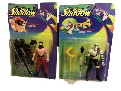 Lot 397 - Kenner (c1994) The Shadow 5 1/2" action figures including Dr. Mocquino, Ninja Shadow, Mongol Warrior & Shiwan Khan, all on card with bubblepack (4)