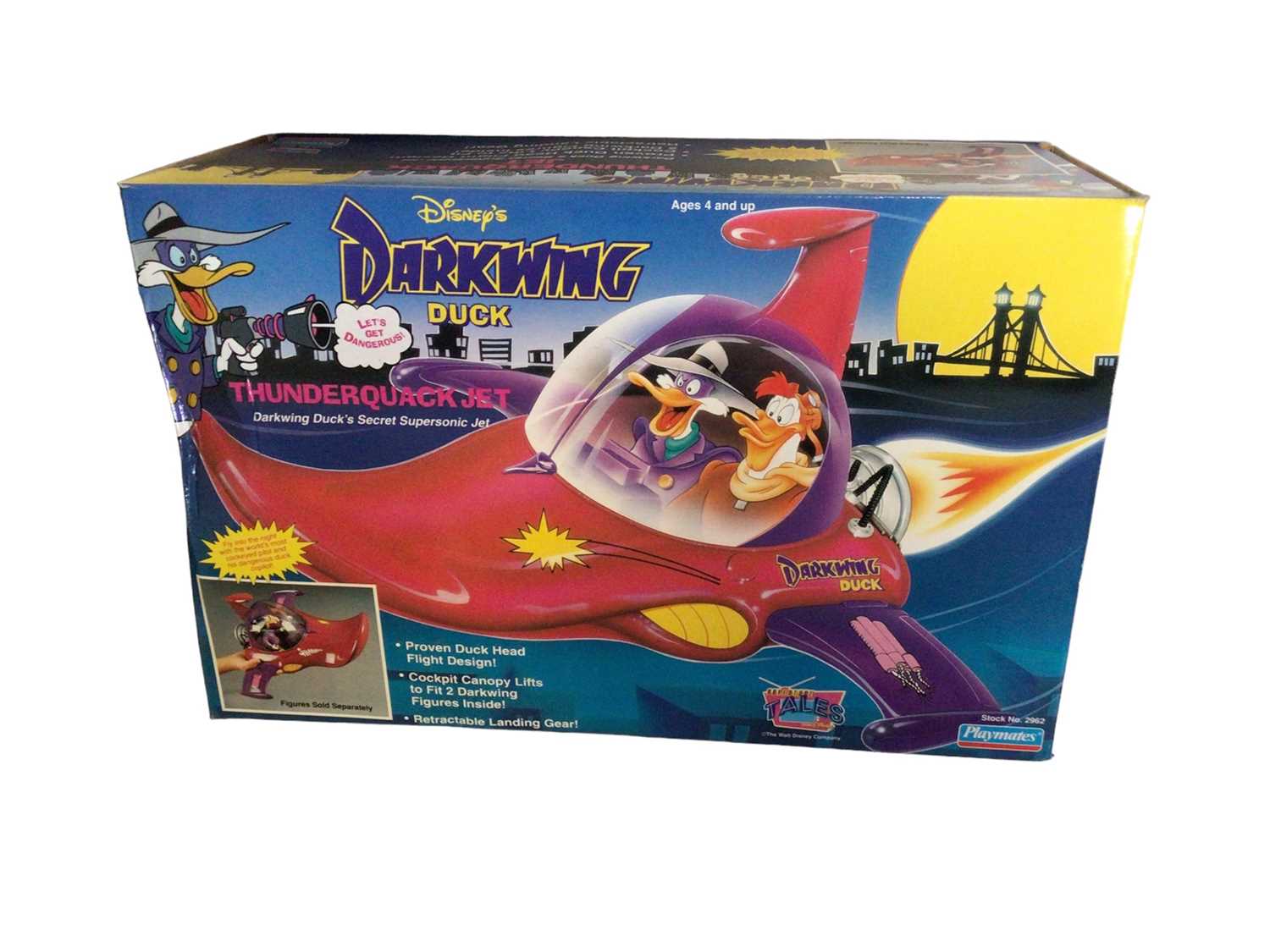 Lot 279 - Playmates (c1991) Disney's Darkwing Duck Thunderquack Jet No. 2962 & Ratcatcher No. 2961, both boxed (dented ends) (2)