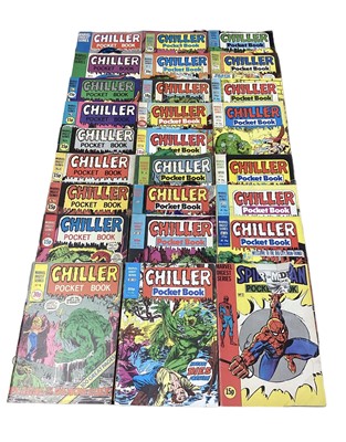 Lot 93 - Marvel Digest Series, Chiller pocket book issues #1 - #12, #14 - #22 and #25 - #28. Also to include Spider-Man pocket book #2 (poor condition). Approximately 26 in lot.