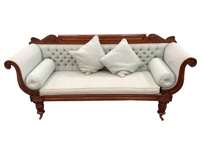 Lot 1293 - William IV mahogany scroll end settee