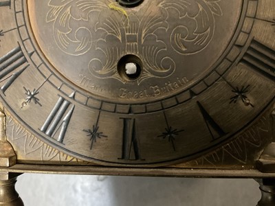 Lot 596 - 17th century style brass lantern clock