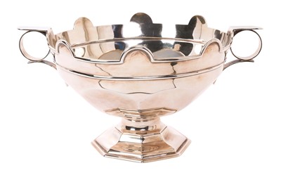 Lot 406 - George V Art Deco style silver punch bowl