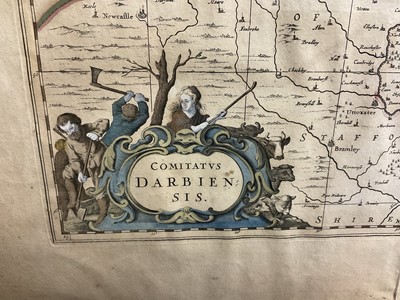 Lot 513 - Jan Jansson, 17th century engraved map - ‘Comitatus Darbiensis'