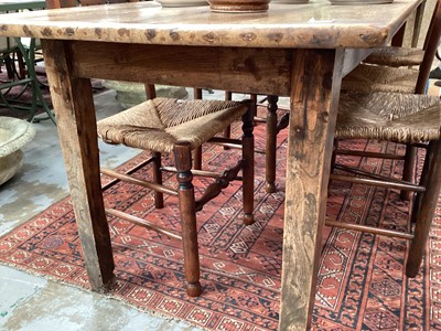 Lot 1405 - 19th century French fruitwood  farm house table