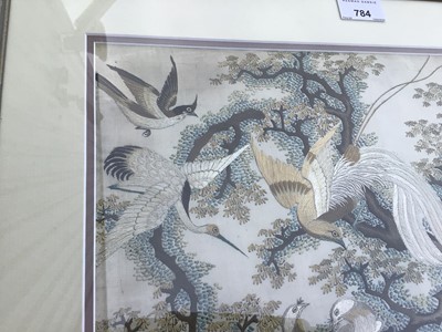 Lot 784 - 19th century Chinese silk embroidery of birds