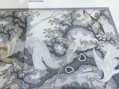 Lot 784 - 19th century Chinese silk embroidery of birds