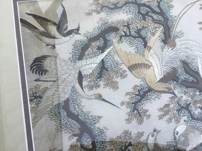 Lot 784 - 19th century Chinese silk embroidery of birds