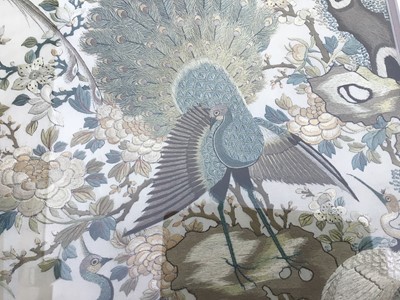 Lot 784 - 19th century Chinese silk embroidery of birds