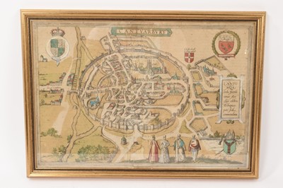 Lot 891 - Georg Braun & Franz Hogenberg - Cantuarbury, 16th century engraved map