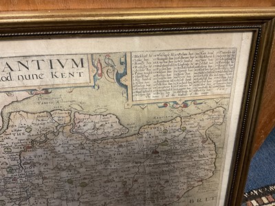 Lot 288 - William Kip & John Norden 17th century map of Kent together with a lithographic view of Rochester and Chatham
