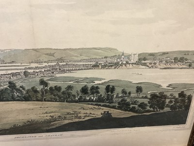 Lot 288 - William Kip & John Norden 17th century map of Kent together with a lithographic view of Rochester and Chatham