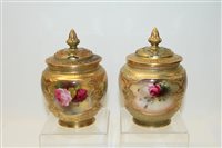 Lot 2042 - Pair of Royal Worcester pot pourri vases and...