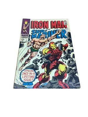 Lot 131 - Iron Man and Sub Mariner #1 (1967), Pre dates both solo origins story's. Priced 12cent. (1)