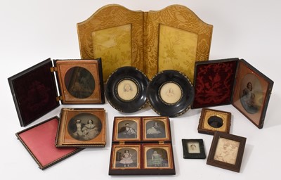 Lot 870 - Collection of ambrotypes and decorative frames