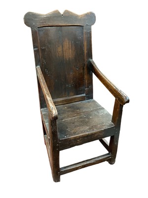 Lot 1507 - Late 17th century oak wainscot chair, possibly Welsh