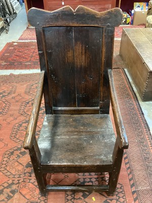 Lot 1507 - Late 17th century oak wainscot chair, possibly Welsh