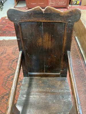 Lot 1507 - Late 17th century oak wainscot chair, possibly Welsh