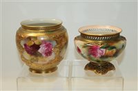 Lot 2045 - Royal Worcester jardinière with reticulated...