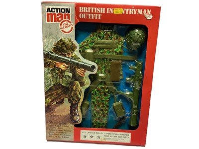 Lot 252 - Palitoy Action Man (1980's) British Infantryman Oufits, boxed (3)