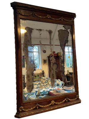 Lot 1513 - 18th century Continental walnut and parcel gilt pier mirror