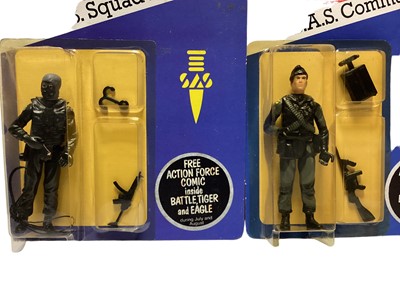 Lot 265 - Palitoy Action Man Action Force S.A.S Squad Leader & Commando, on card with blister pack (2)