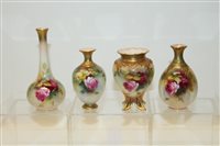 Lot 2049 - Royal Worcester vase hand decorated with roses...