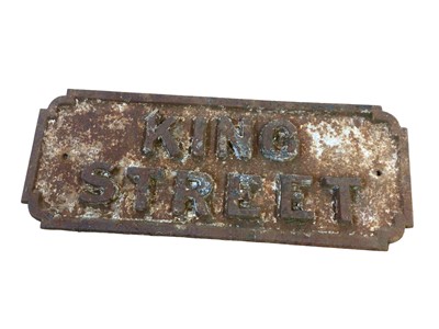 Lot 3 - Original cast iron King Street, London street sign, 59.5 x 23.5cm