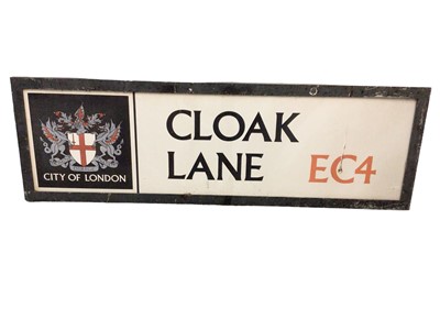 Lot 16 - Original Cloak Lane EC4 City of London enamel street sign, 95cm x 30cm