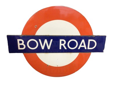Lot 22 - Original Bow Road London Underground enamel sign, 142.5cm wide x 106cm high