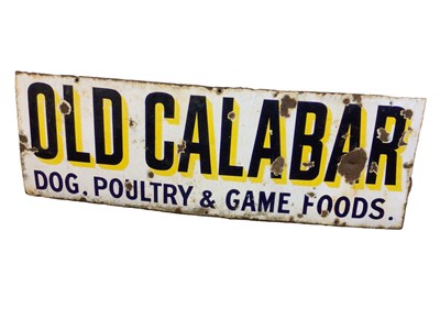 Lot 32 - Original 'Old Calabar Dog, Poultry & Game Foods' enamel sign, 91.5cm x 30cm